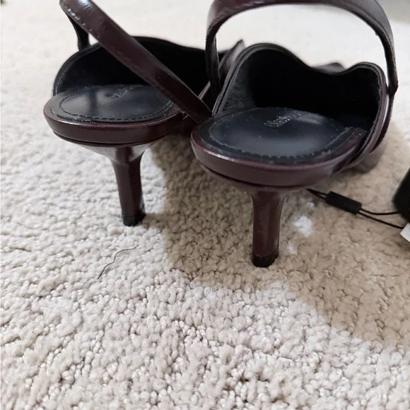 burgundy Slingback Heels Massimo Dutti - Picture 5 of 7